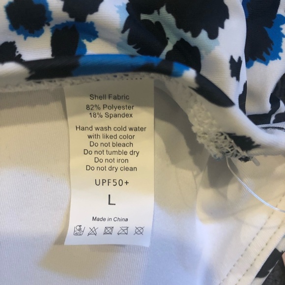 Blue Leopard Bandeau High Waist Bikini Set. Size L - Picture 4 of 4